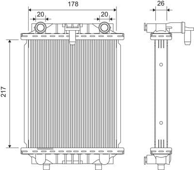 Radiador, refrigeración del motor VALEO 701429