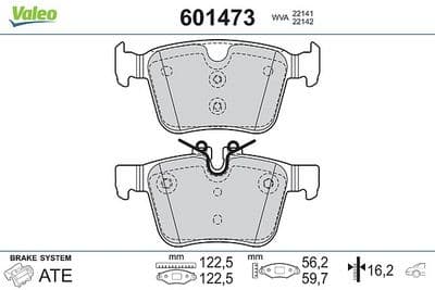 Juego de balatas de freno VALEO 601473