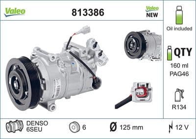 Compresor, aire acondicionado VALEO 813386