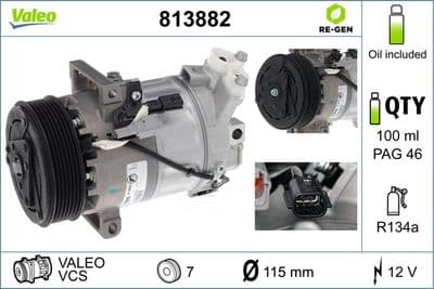 Compresor, aire acondicionado VALEO 813882