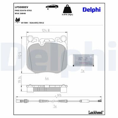 Juego de balatas de freno DELPHI LP5088EV