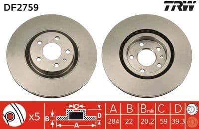 Disco de freno TRW DF2759