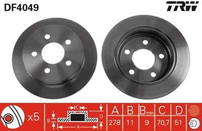 Disco de freno TRW DF4049