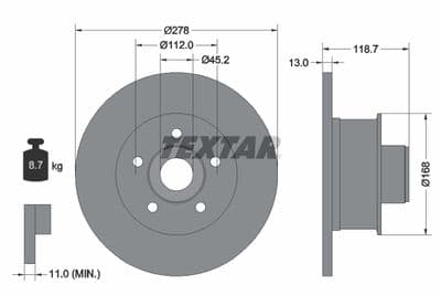 Disco de freno TEXTAR 92022003