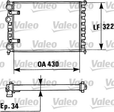 Radiador, refrigeración del motor VALEO 730946