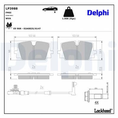 Juego de balatas de freno DELPHI LP3988