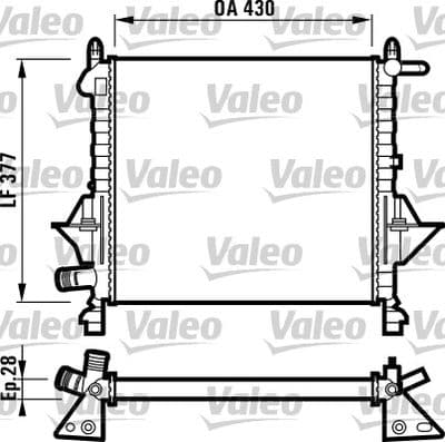 Radiador, refrigeración del motor VALEO 732051