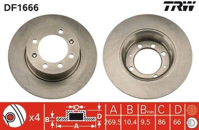 Disco de freno TRW DF1666