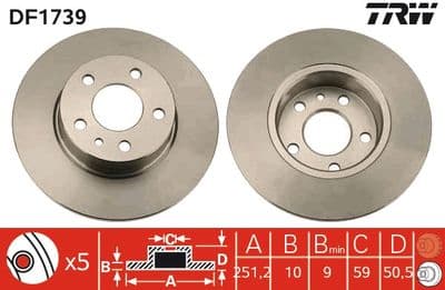 Disco de freno TRW DF1739