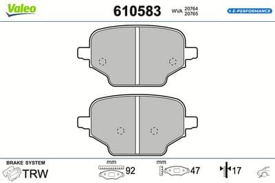 Juego de balatas de freno VALEO 610583