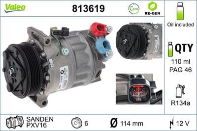 Compresor, aire acondicionado VALEO 813619
