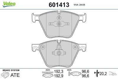 Juego de balatas de freno VALEO 601413