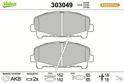 Juego de balatas de freno VALEO 303049