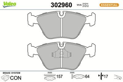 Juego de balatas de freno VALEO 302960
