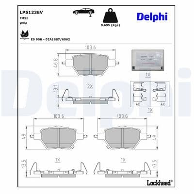 Juego de balatas de freno DELPHI LP5123EV