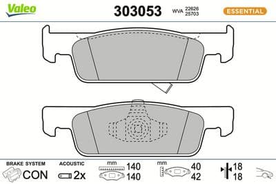 Juego de balatas de freno VALEO 303053