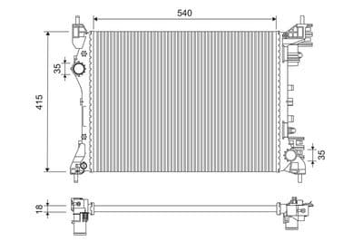 Radiador, refrigeración del motor VALEO 701258