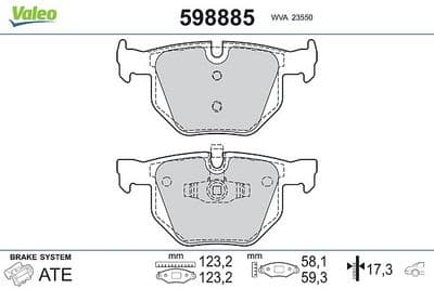 Juego de balatas de freno VALEO 598885