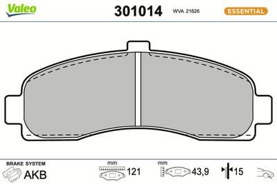 Juego de balatas de freno VALEO 301014