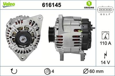 Alternador VALEO 616145