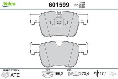 Juego de balatas de freno VALEO 601599