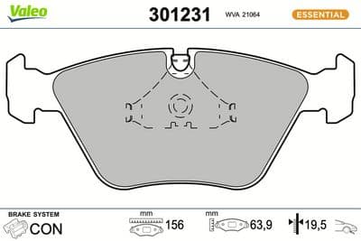 Juego de balatas de freno VALEO 301231