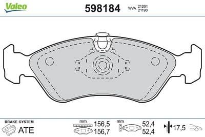 Juego de balatas de freno VALEO 598184