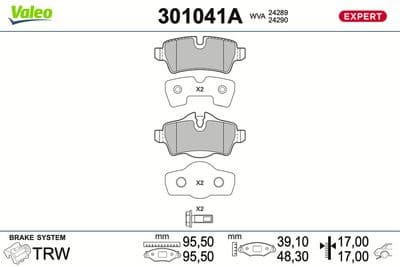 Juego de balatas de freno VALEO 301041A