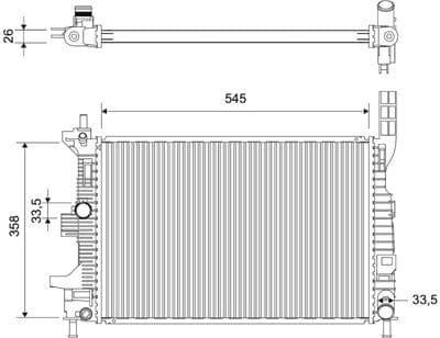 Radiador, refrigeración del motor VALEO 701856