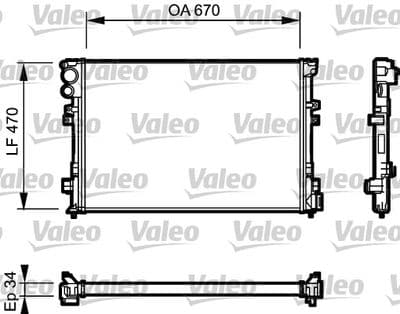 Radiador, refrigeración del motor VALEO 731168