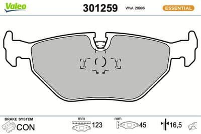 Juego de balatas de freno VALEO 301259