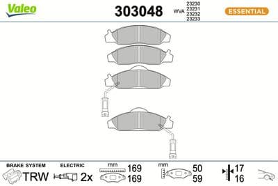 Juego de balatas de freno VALEO 303048