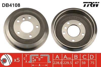 Tambor de freno TRW DB4108