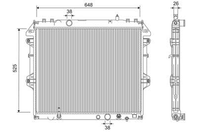 Radiador, refrigeración del motor VALEO 701259