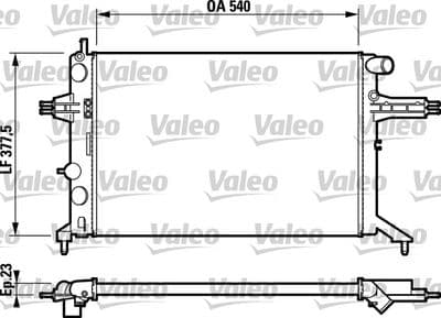 Radiador, refrigeración del motor VALEO 732795