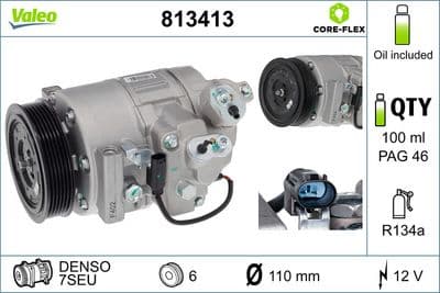 Compresor, aire acondicionado VALEO 813413
