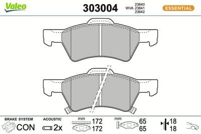 Juego de balatas de freno VALEO 303004