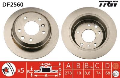 Disco de freno TRW DF2560