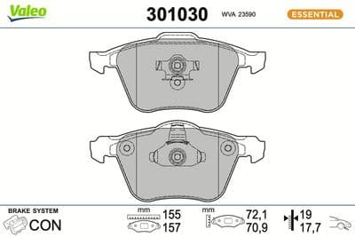 Juego de balatas de freno VALEO 301030