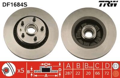 Disco de freno TRW DF1684S