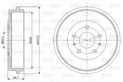 Tambor de freno VALEO 237069