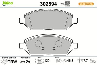Juego de balatas de freno VALEO 302594