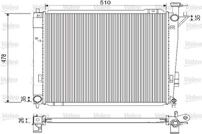 Radiador, refrigeración del motor VALEO 733144