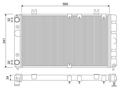 Radiador, refrigeración del motor VALEO 701334