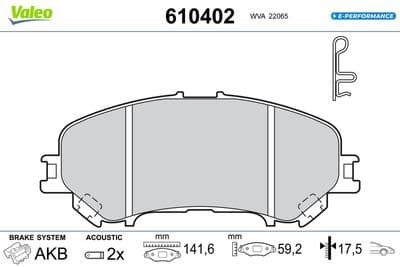 Juego de balatas de freno VALEO 610402