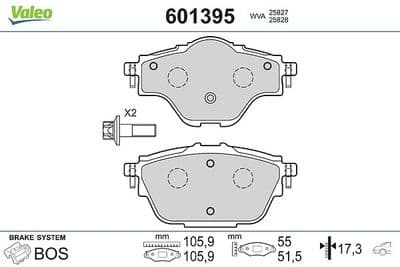Juego de balatas de freno VALEO 601395