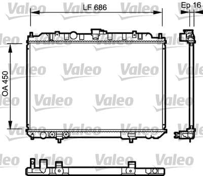 Radiador, refrigeración del motor VALEO 735064