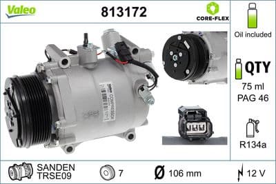 Compresor, aire acondicionado VALEO 813172