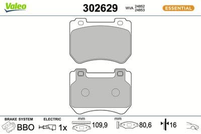 Juego de balatas de freno VALEO 302629
