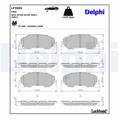 Juego de balatas de freno DELPHI LP3905